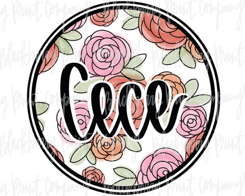 DTF Transfer Cece Floral Circle