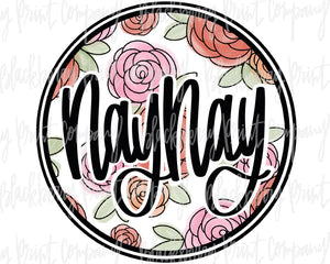 DTF Transfer NayNay Floral Circle