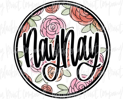 DTF Transfer NayNay Floral Circle