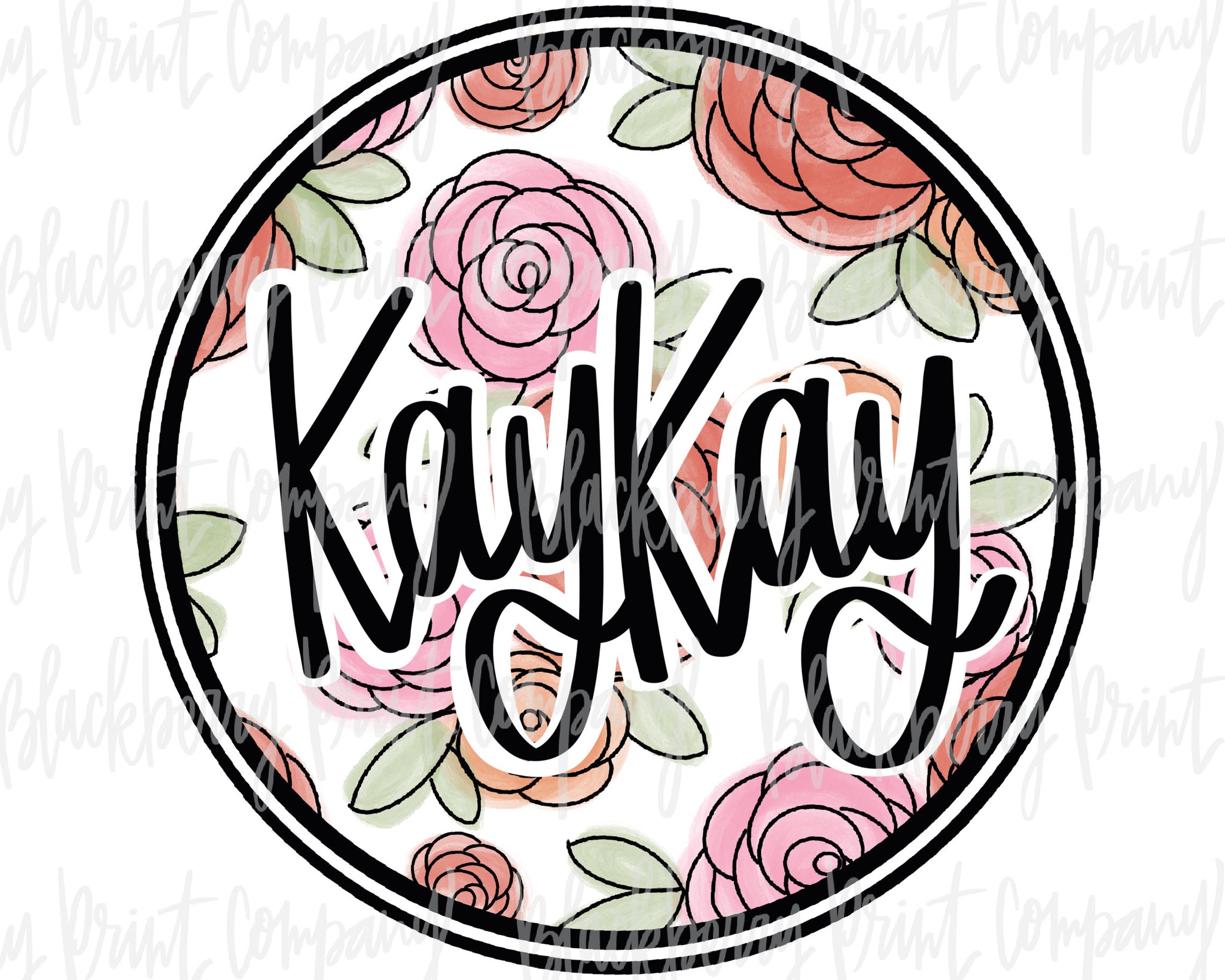 DTF Transfer KayKay Floral Circle