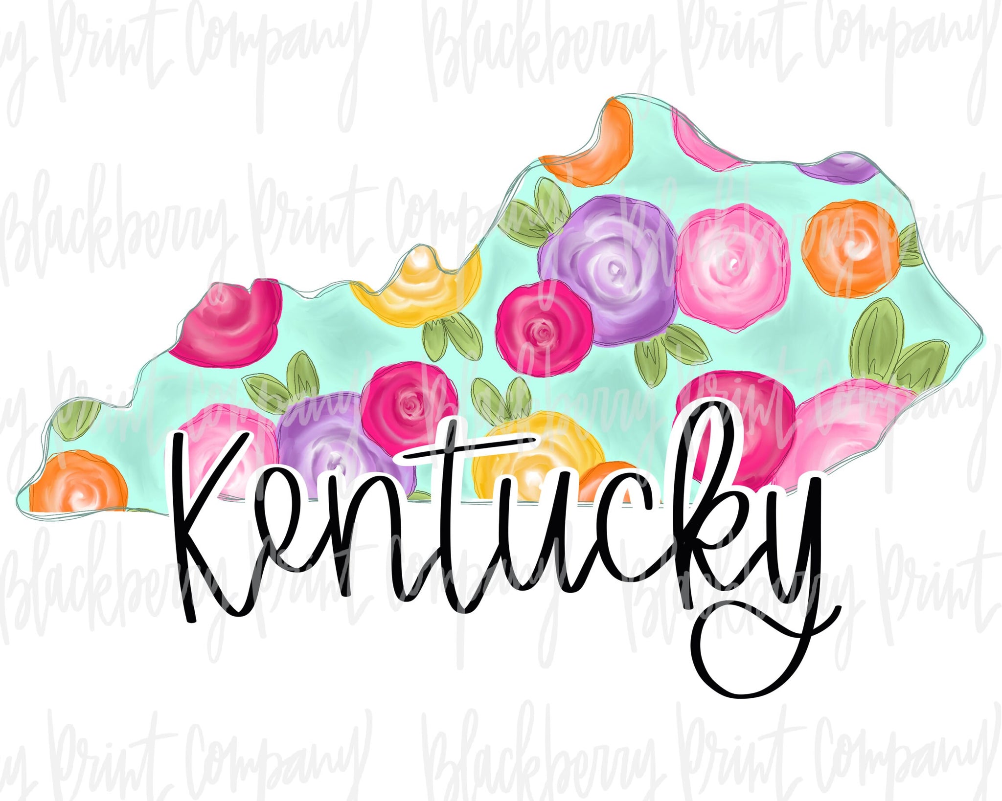 DTF Transfer Kentucky Floral State