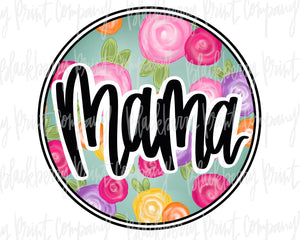 DTF Transfer Mama Floral Fill Circle