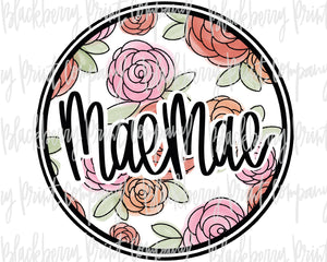 DTF Transfer MaeMae Floral Watercolor
