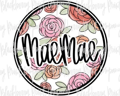 DTF Transfer MaeMae Floral Watercolor