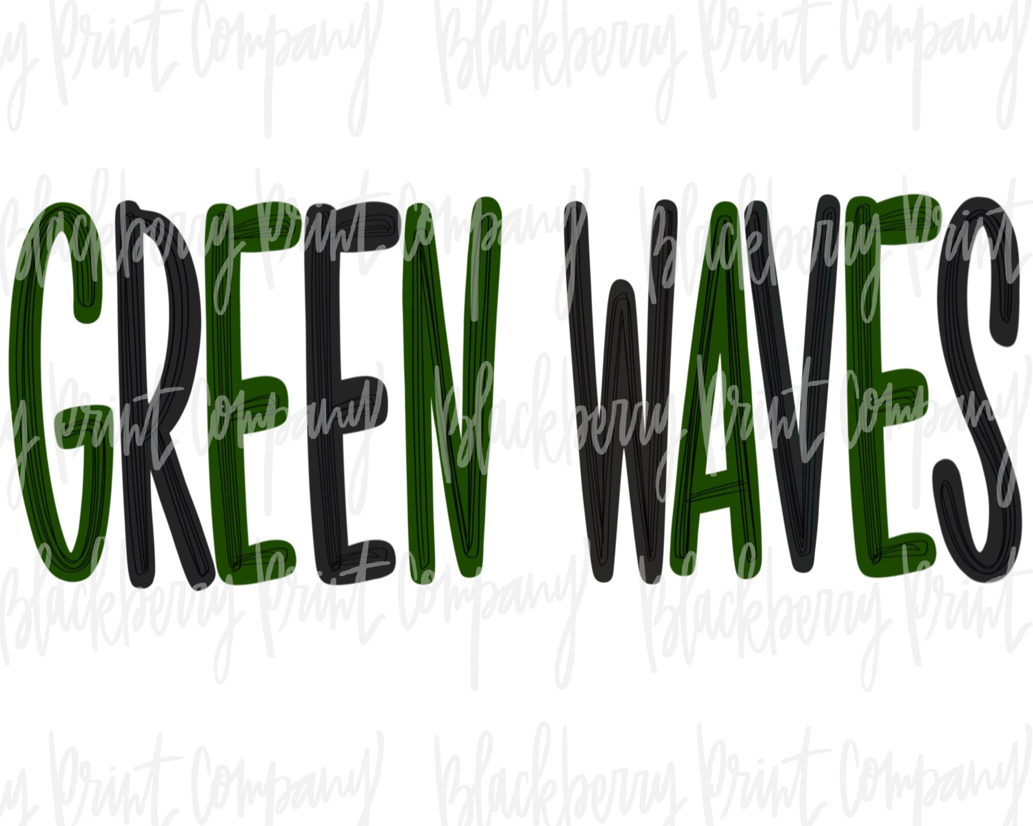 DTF Transfer Green Waves