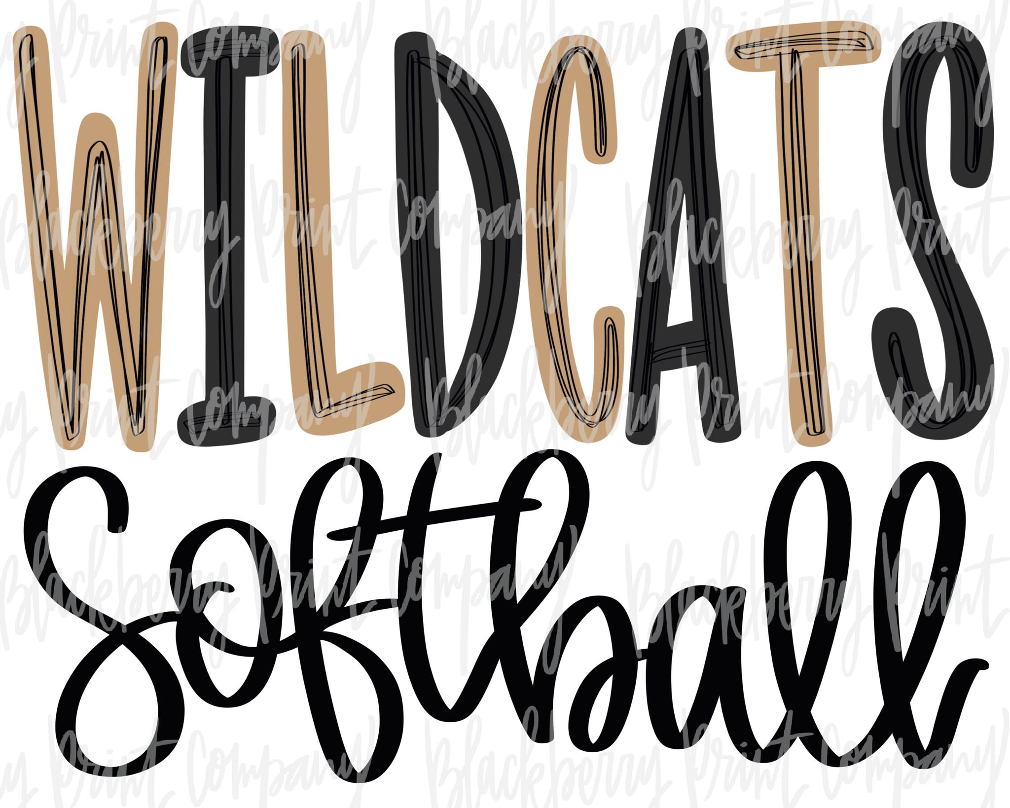 DTF Transfer Wildcats Softball