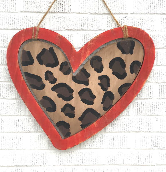 Leopard Heart Door Hanger