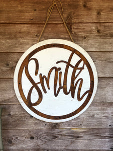 Custom Name Metal Door Hanger