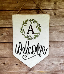 Metal Wreath Banner Door Hanger