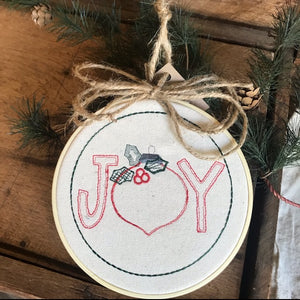 Joy Embroidered Ornament
