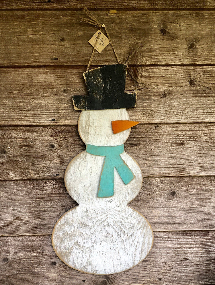 Snowman with Scarf Door Hanger