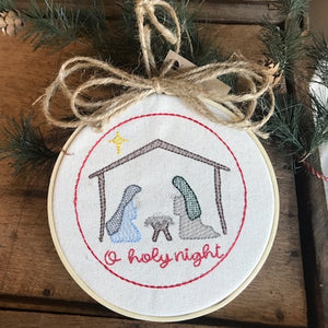 Nativity Embroidered Ornament